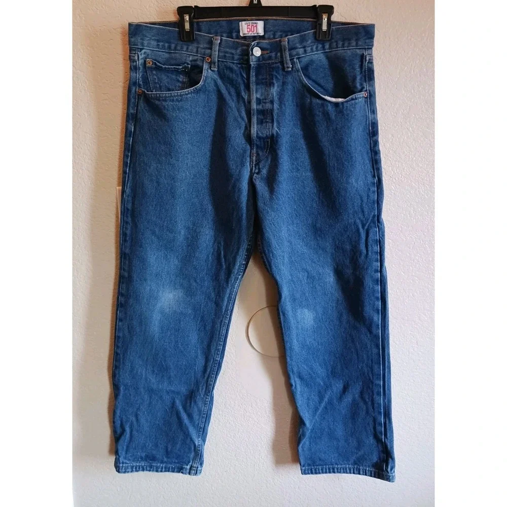 Levi's 501 Jeans Men's 40x30 Button Fly Medium Wash Blue Denim Made USA Y2K 2008